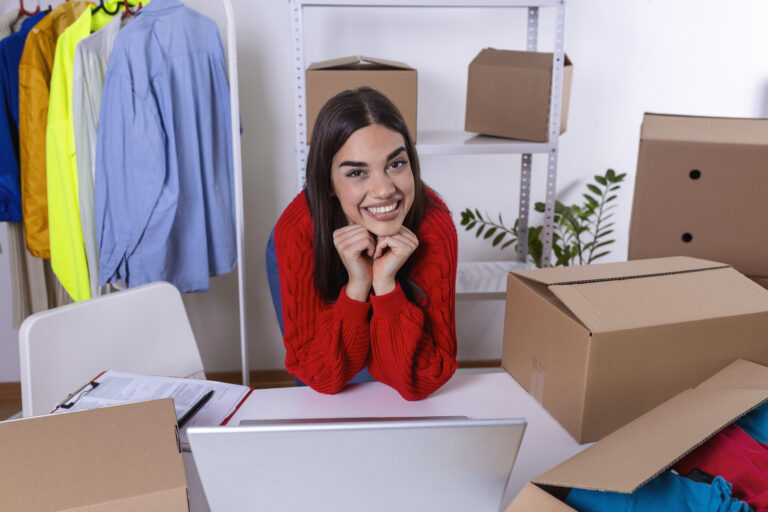 Women Packing Product Boxes